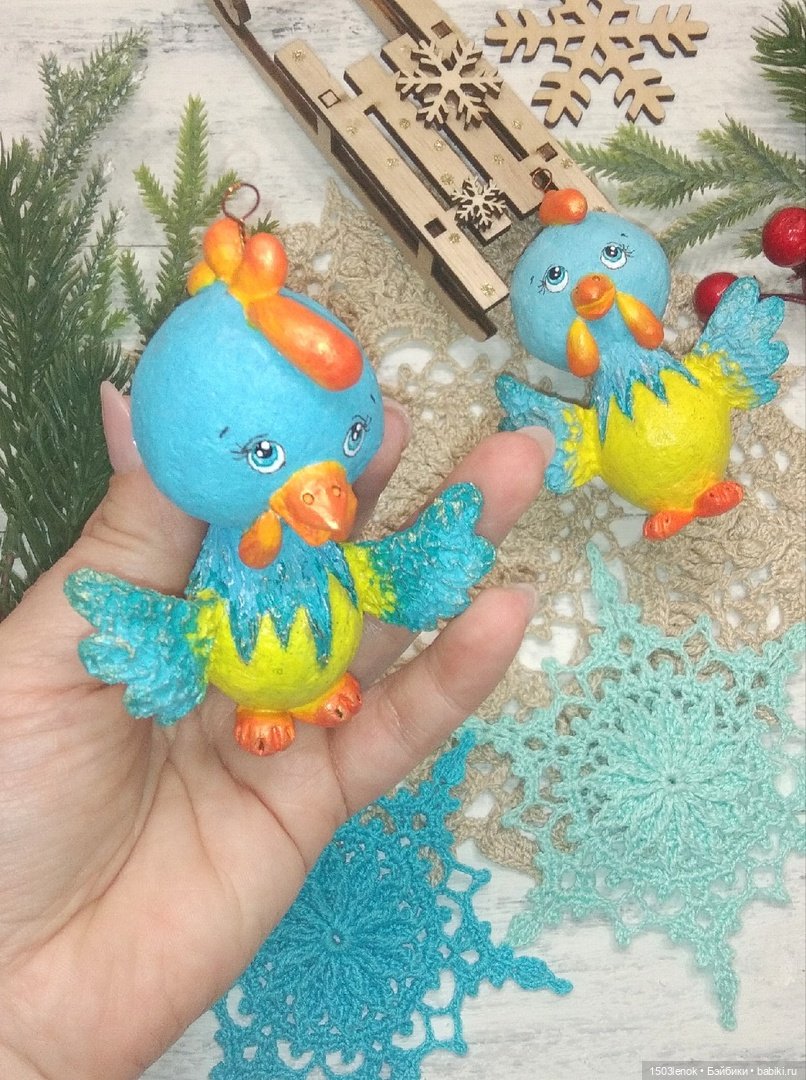 Петушки — Лепка авторских игрушек и папье (фото 4)