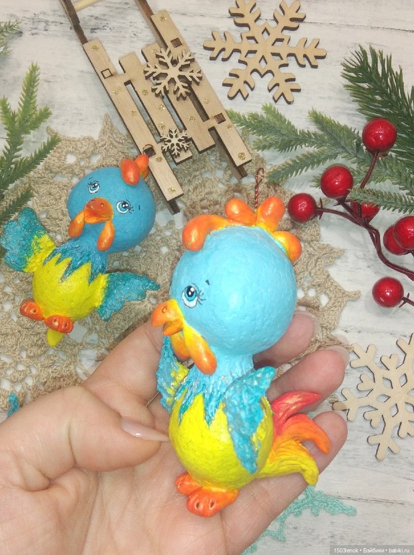 Петушки — Лепка авторских игрушек и папье (фото 8)