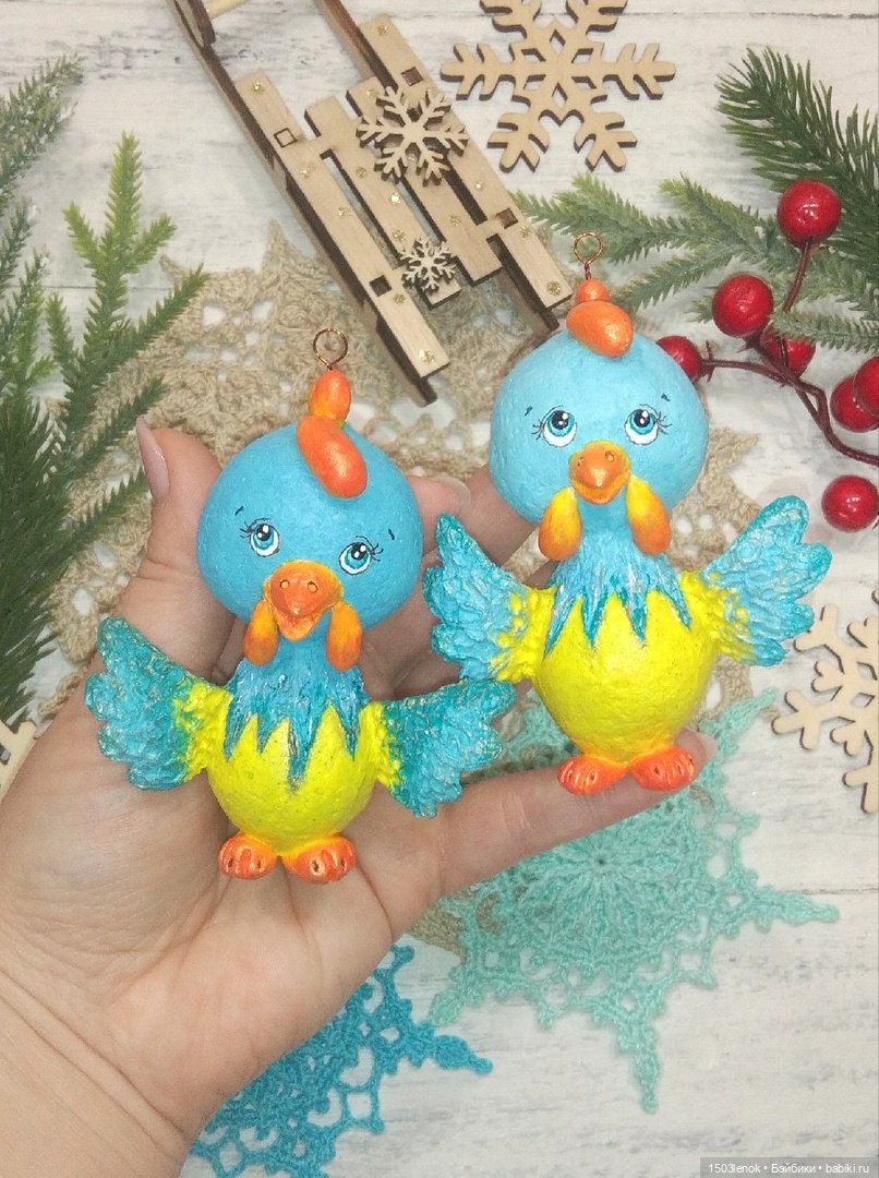 Петушки — Лепка авторских игрушек и папье (фото 5)