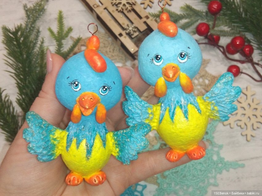 Петушки — Лепка авторских игрушек и папье (фото 6)