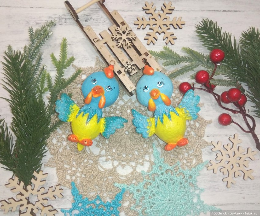Петушки — Лепка авторских игрушек и папье (фото 10)