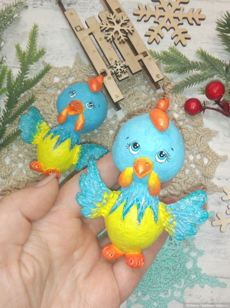 Петушки — Лепка авторских игрушек и папье (фото 7)