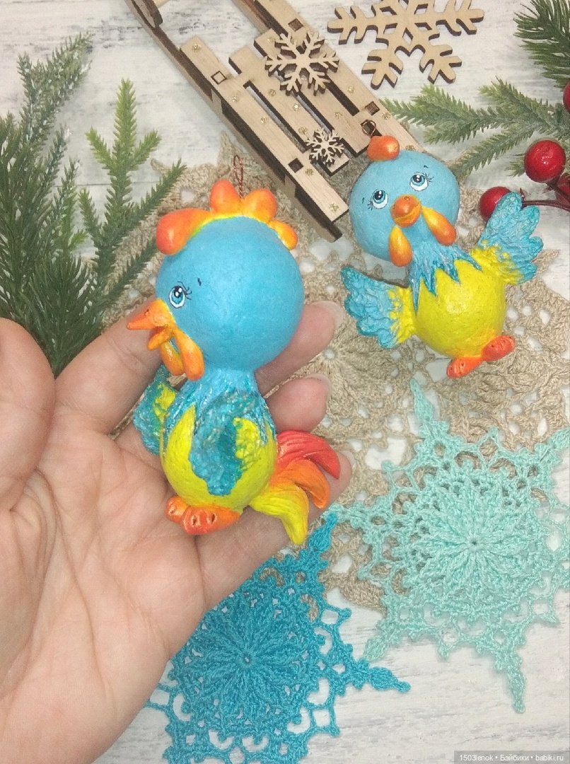 Петушки — Лепка авторских игрушек и папье (фото 3)