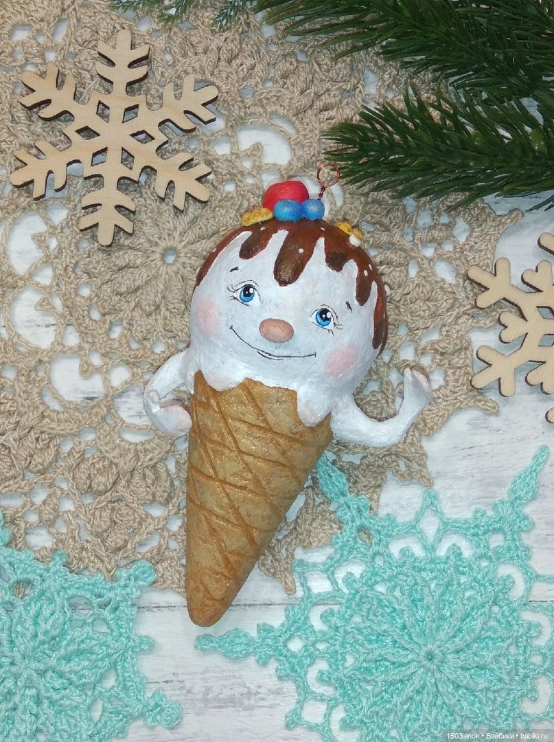 Пломбирчики на ёлку — Лепка авторских игрушек и папье (фото 5)