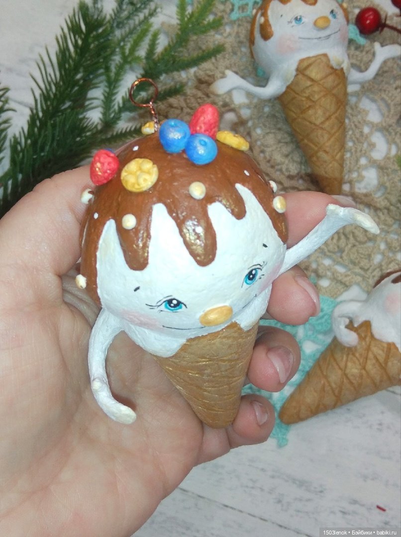 Пломбирчики на ёлку — Лепка авторских игрушек и папье