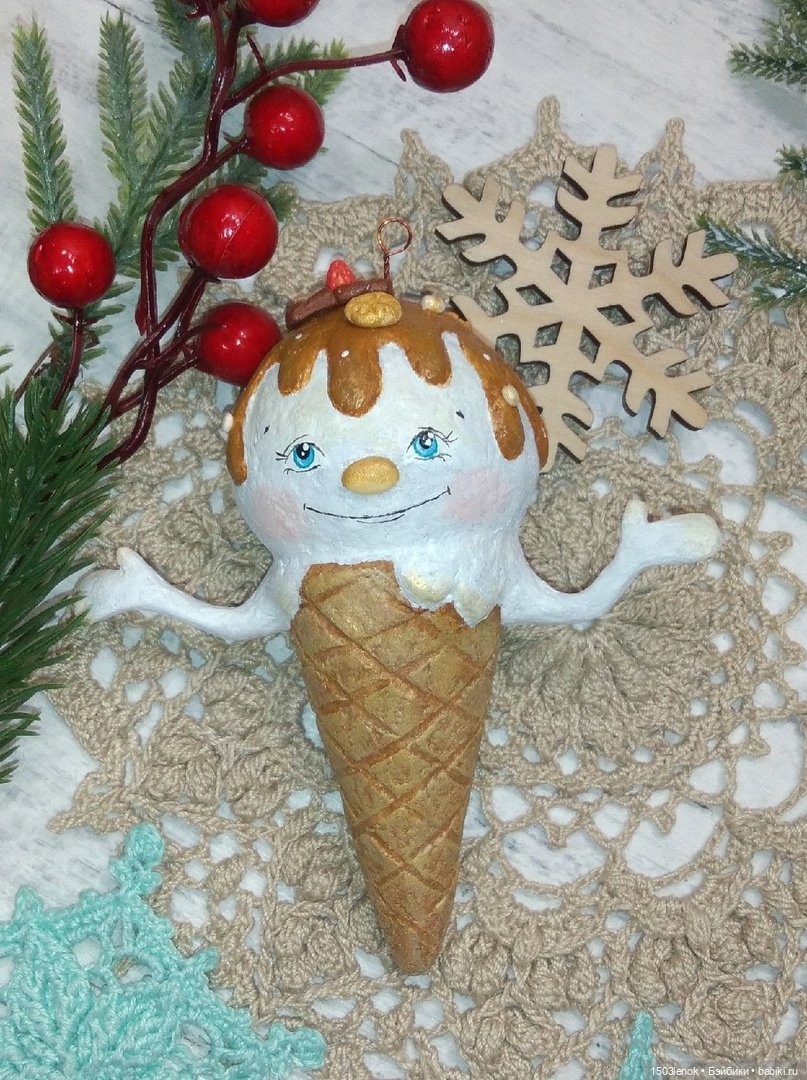 Пломбирчики на ёлку — Лепка авторских игрушек и папье (фото 6)