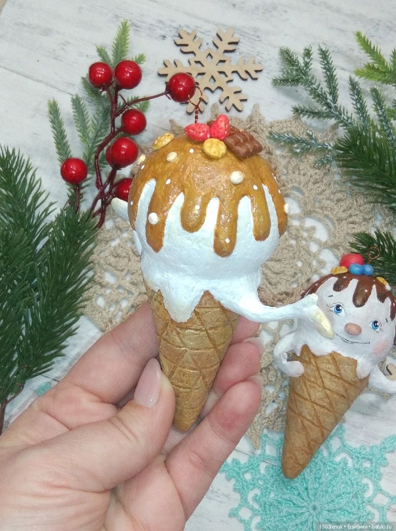 Пломбирчики на ёлку — Лепка авторских игрушек и папье