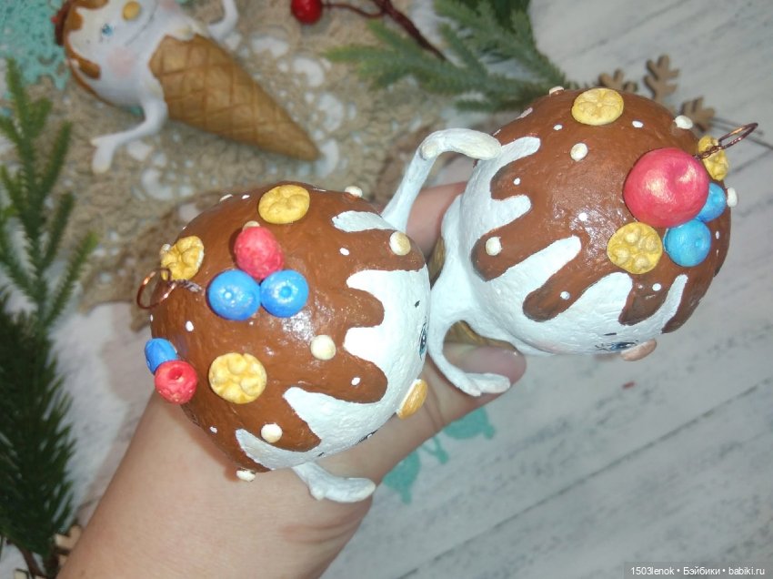 Пломбирчики на ёлку — Лепка авторских игрушек и папье