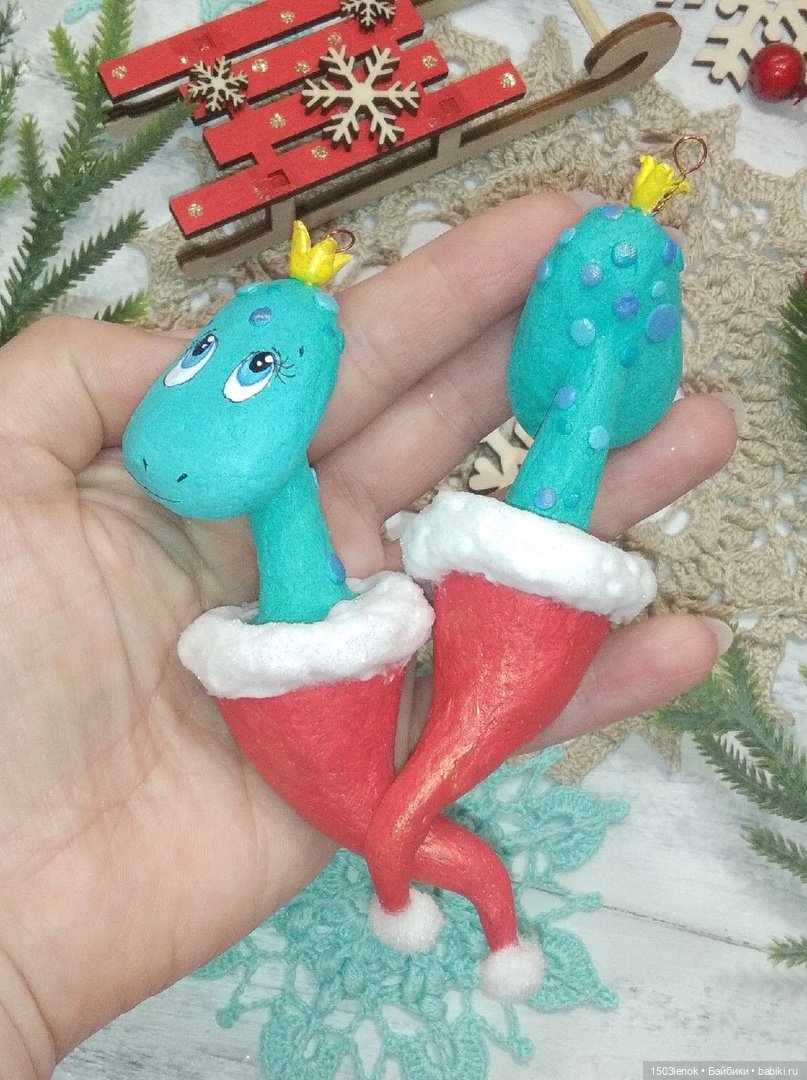 Ёлочные змейки — Лепка авторских игрушек и папье (фото 9)