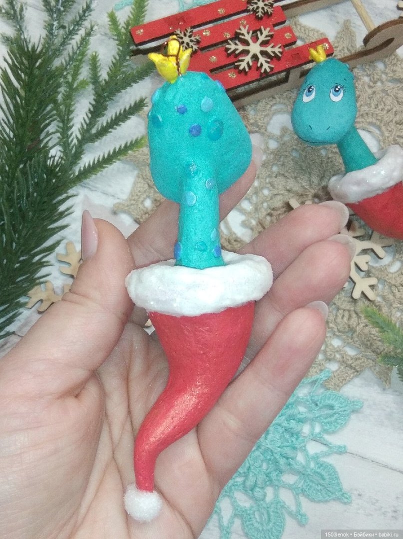 Ёлочные змейки — Лепка авторских игрушек и папье (фото 6)