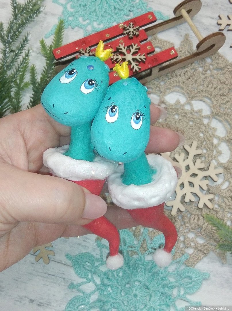 Ёлочные змейки — Лепка авторских игрушек и папье (фото 7)