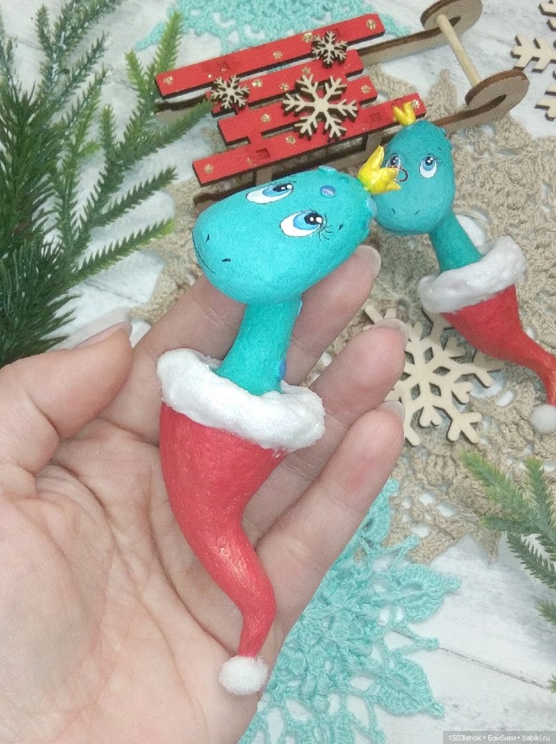Ёлочные змейки — Лепка авторских игрушек и папье (фото 5)