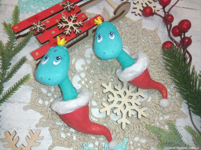 Ёлочные змейки — Лепка авторских игрушек и папье (фото 3)