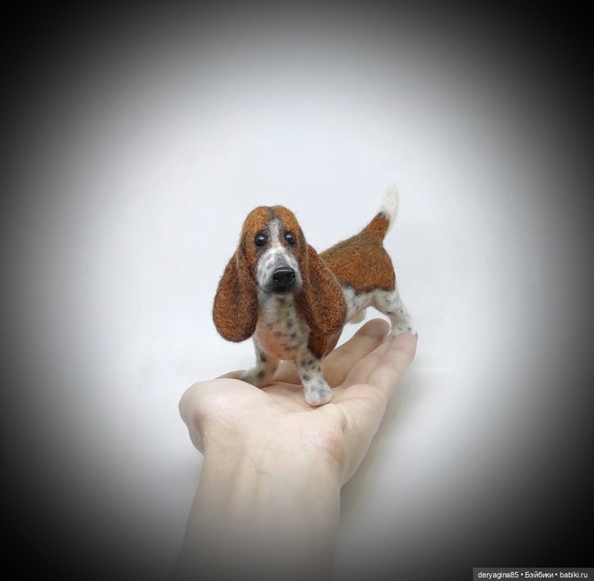 Бассет хаунд — Валяные игрушки из шерсти: сухое валяние (фото 7)