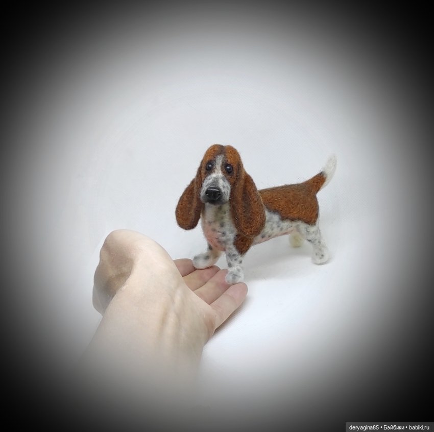Бассет хаунд — Валяные игрушки из шерсти: сухое валяние (фото 6)