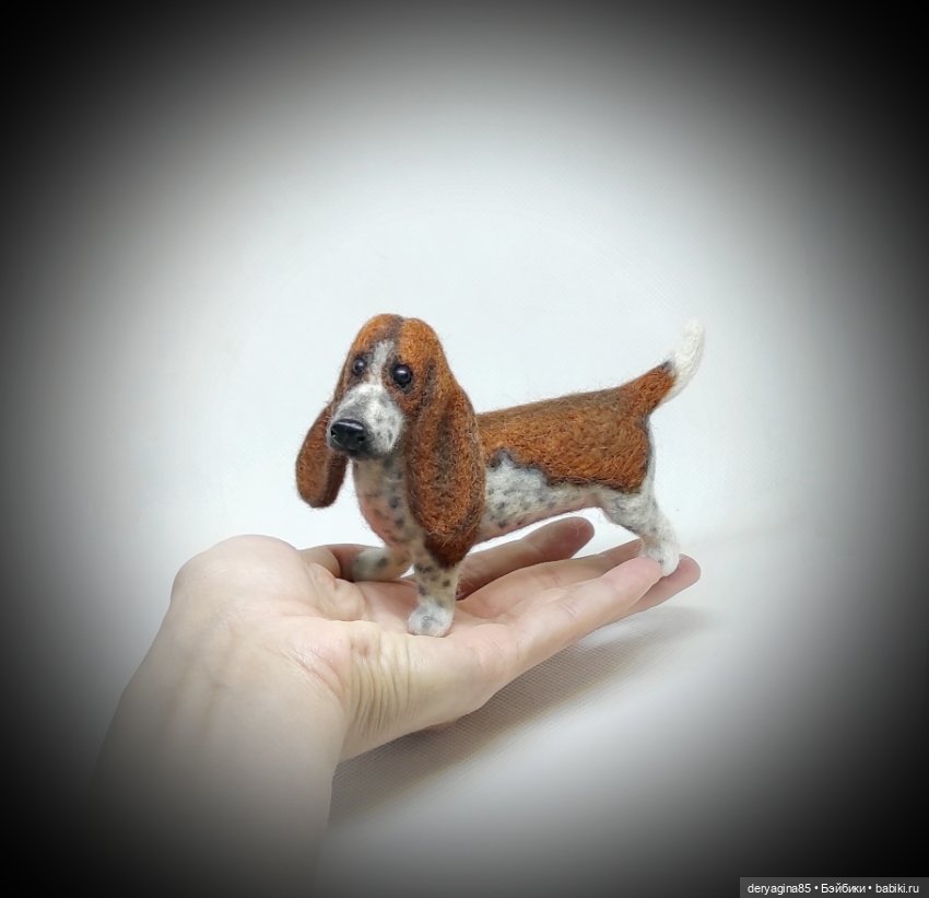 Бассет хаунд — Валяные игрушки из шерсти: сухое валяние (фото 2)