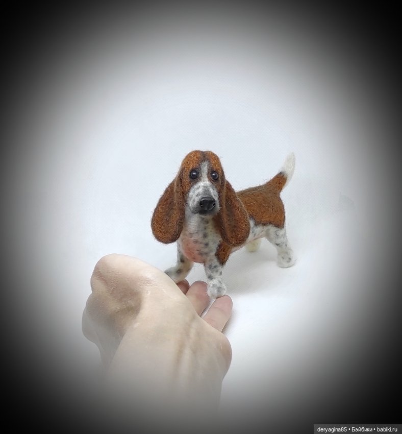Бассет хаунд — Валяные игрушки из шерсти: сухое валяние (фото 4)