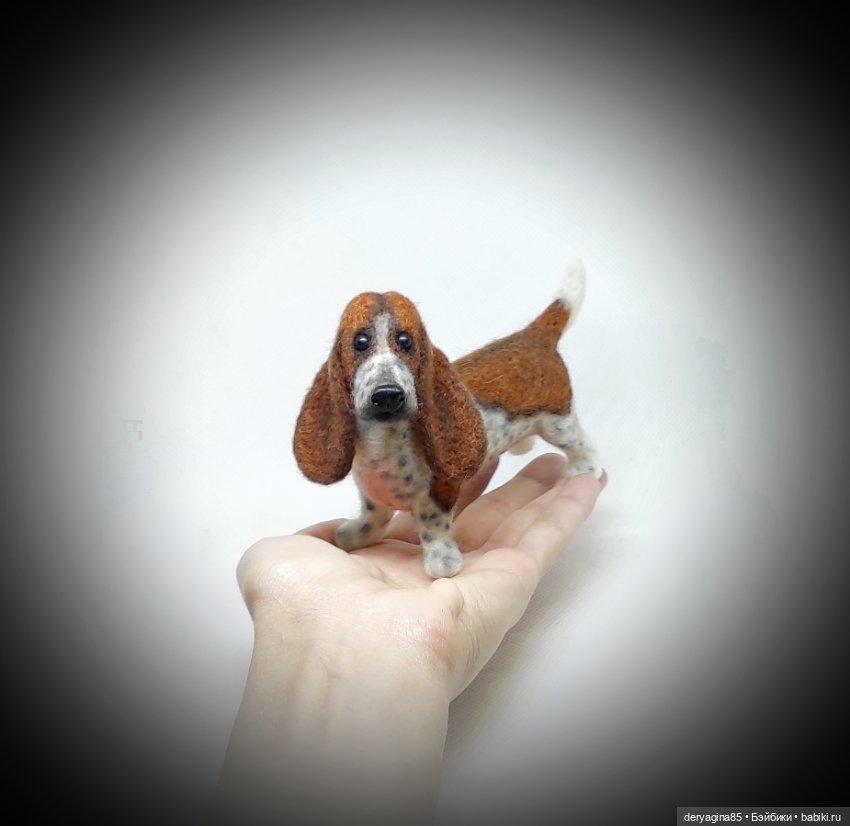 Бассет хаунд — Валяные игрушки из шерсти: сухое валяние (фото 3)