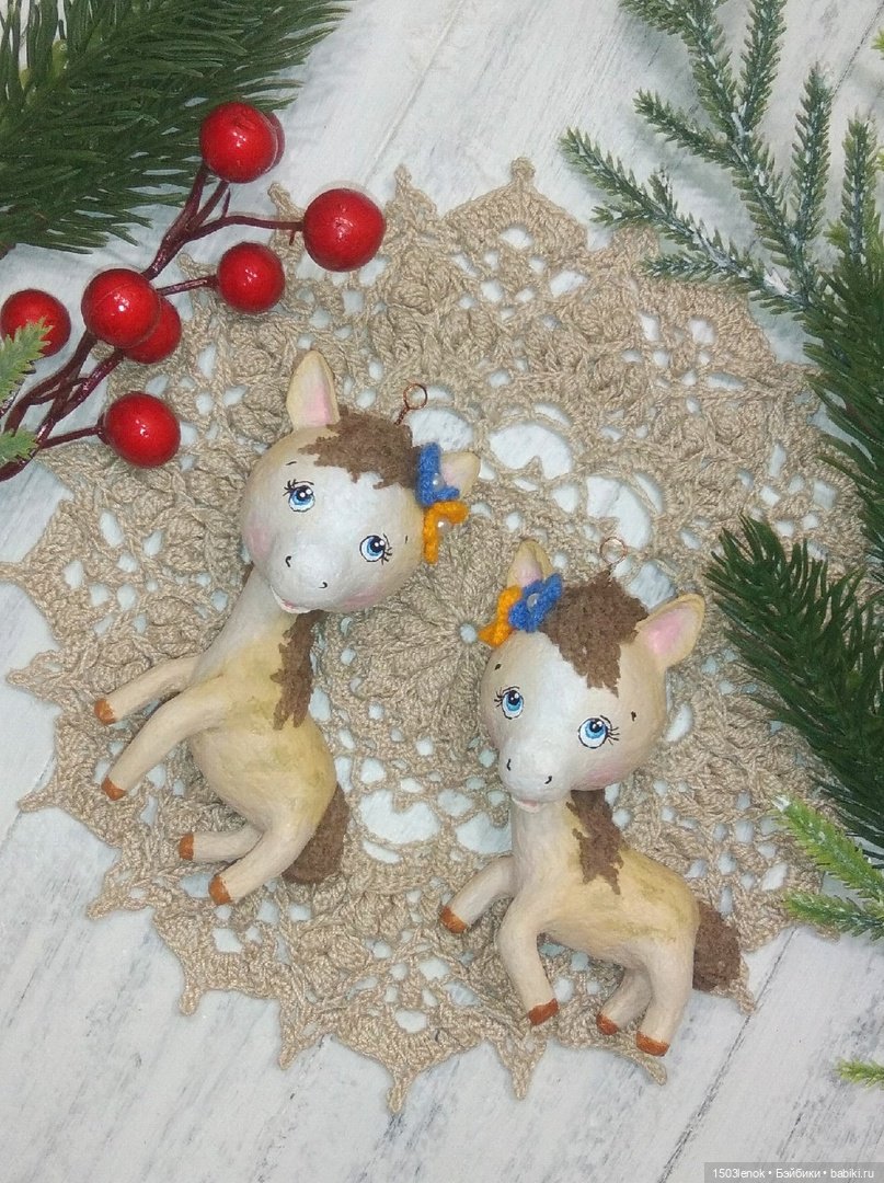 Лошадки на ёлку — Лепка авторских игрушек и папье