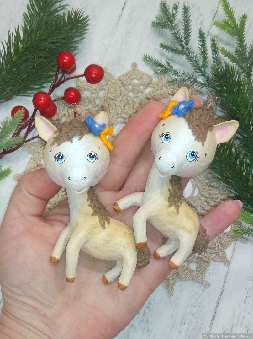 Лошадки на ёлку — Лепка авторских игрушек и папье (фото 6)