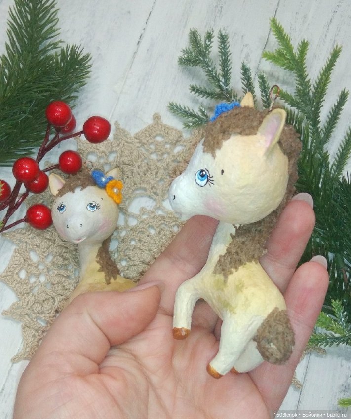 Лошадки на ёлку — Лепка авторских игрушек и папье (фото 10)