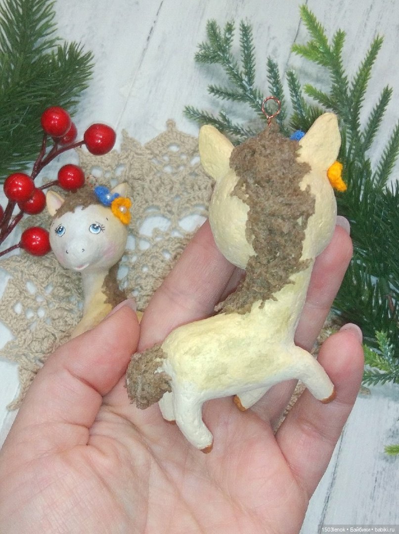 Лошадки на ёлку — Лепка авторских игрушек и папье