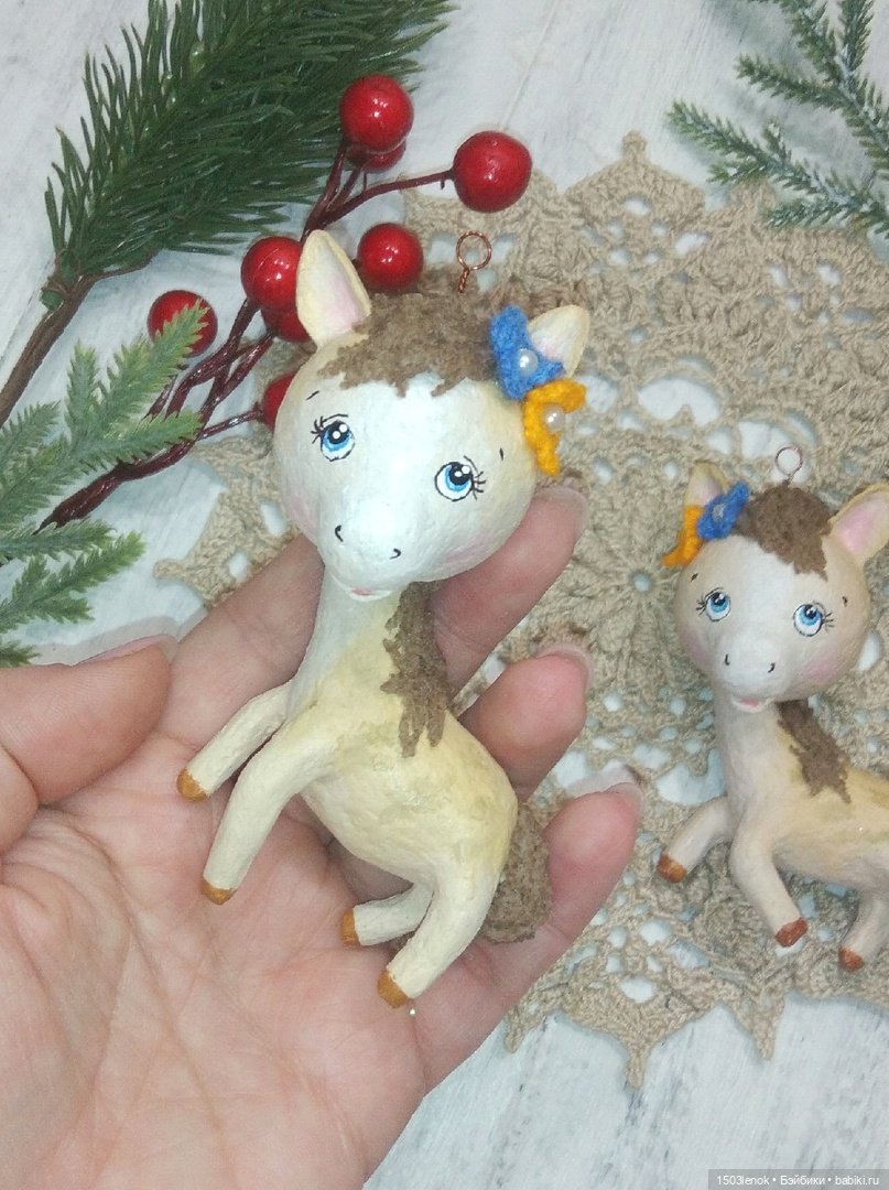 Лошадки на ёлку — Лепка авторских игрушек и папье (фото 3)