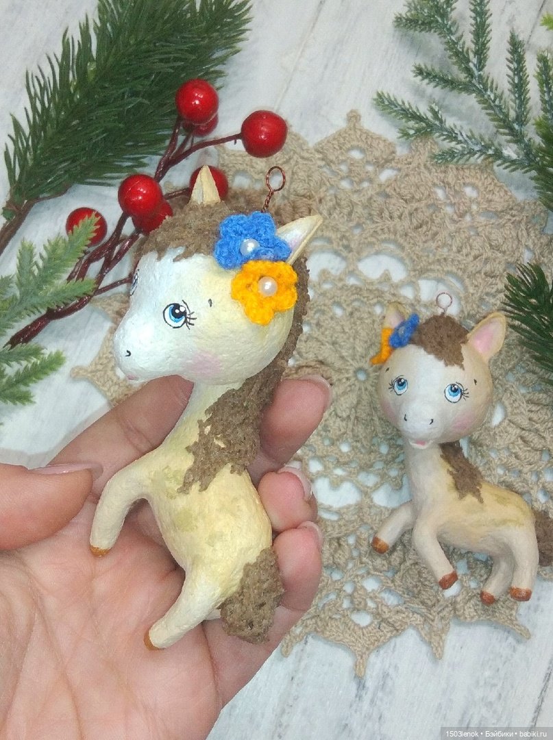 Лошадки на ёлку — Лепка авторских игрушек и папье (фото 4)