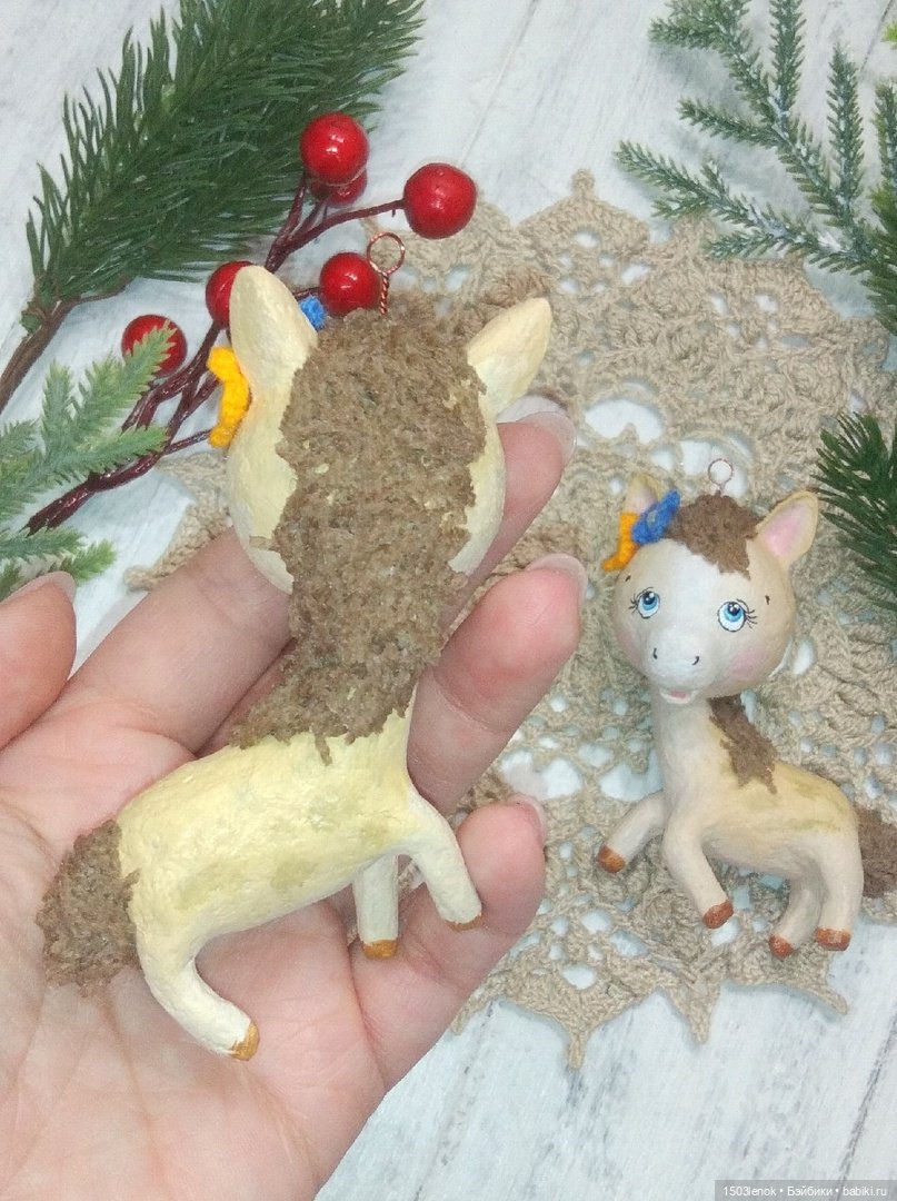 Лошадки на ёлку — Лепка авторских игрушек и папье (фото 5)