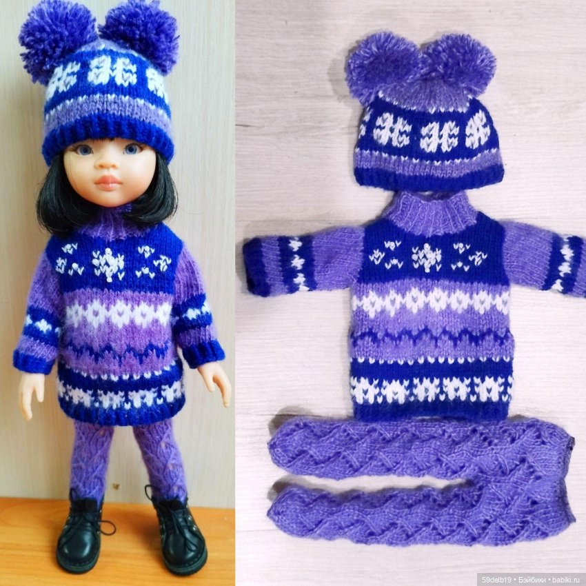 Ещё один тёплый комплект с жаккардом для паолочек