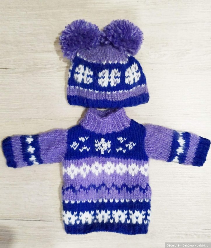 Ещё один тёплый комплект с жаккардом для паолочек (фото 3)