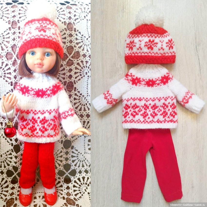 Комплект с норвежским жаккардом для паолочек