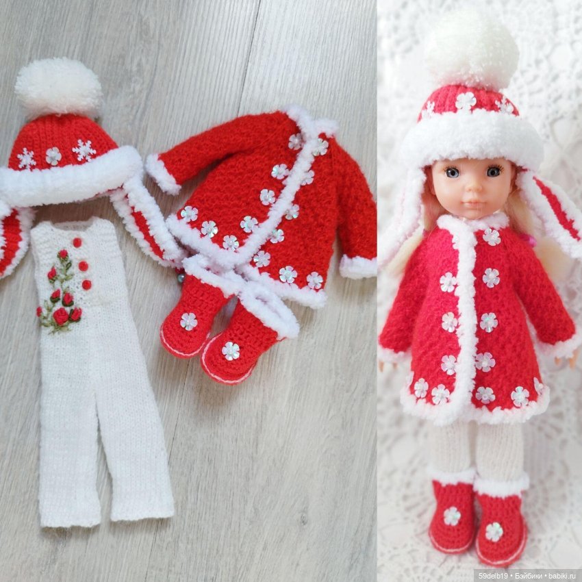 Новогодний костюмчик для куколки мини паолочки (аналога Китай)