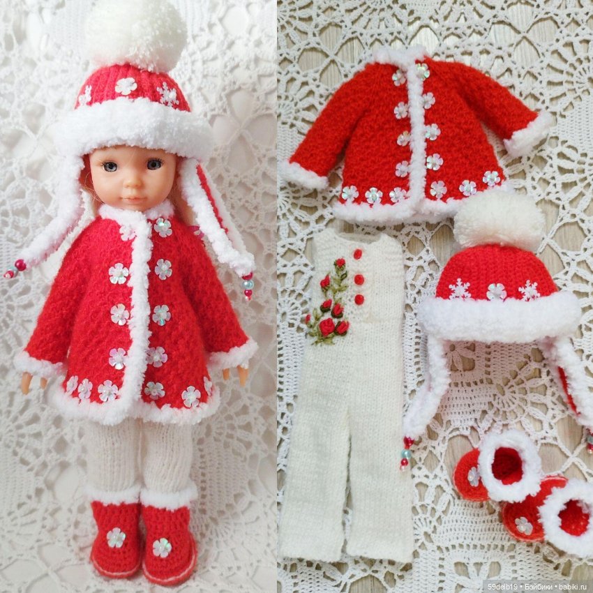Новогодний костюмчик для куколки мини паолочки (аналога Китай)