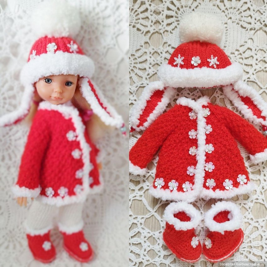 Новогодний костюмчик для куколки мини паолочки (аналога Китай)