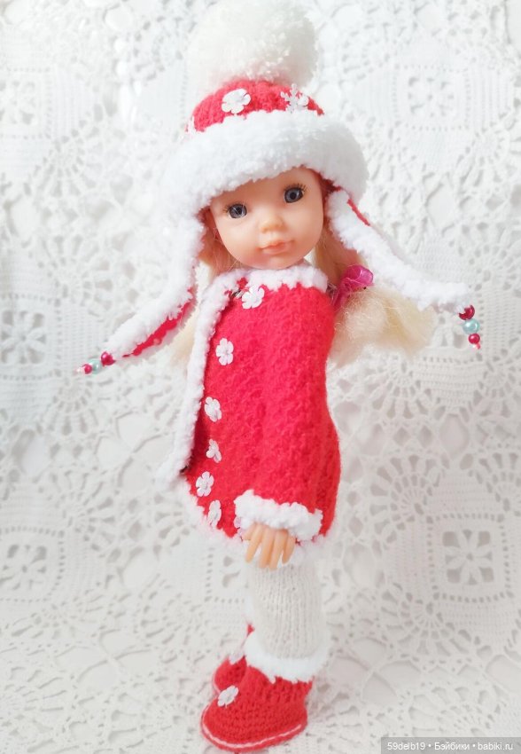Новогодний костюмчик для куколки мини паолочки (аналога Китай)
