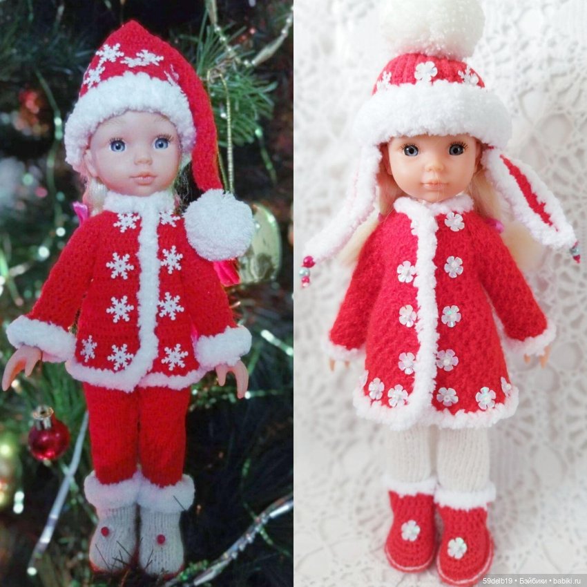 Новогодний костюмчик для куколки мини паолочки (аналога Китай)
