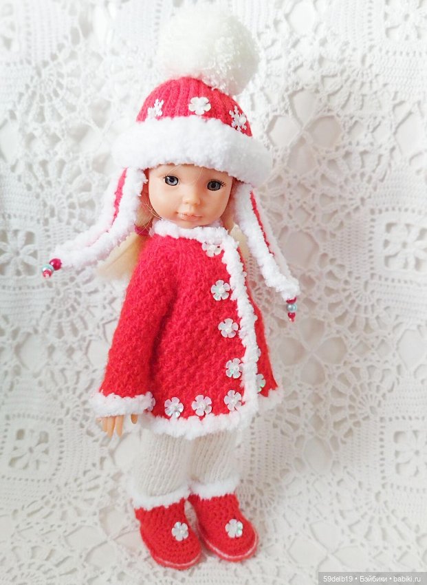Новогодний костюмчик для куколки мини паолочки (аналога Китай)