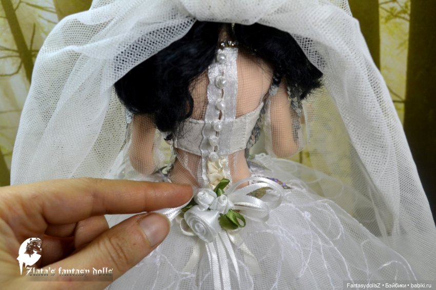 Сшила свадебное платье и куртку для Куклы Phicen (фото 10)