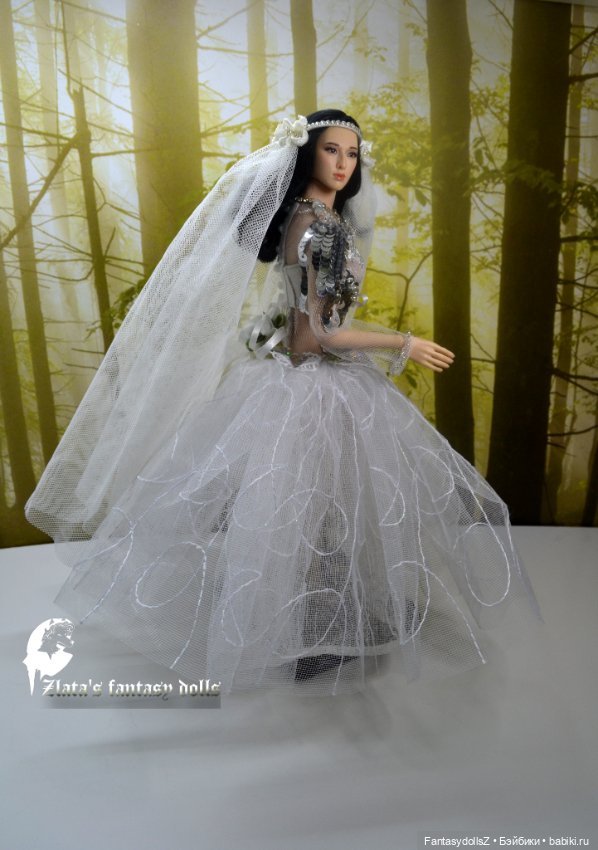 Сшила свадебное платье и куртку для Куклы Phicen (фото 7)