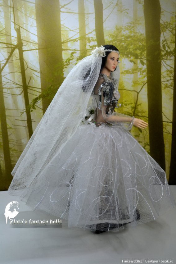 Сшила свадебное платье и куртку для Куклы Phicen (фото 6)