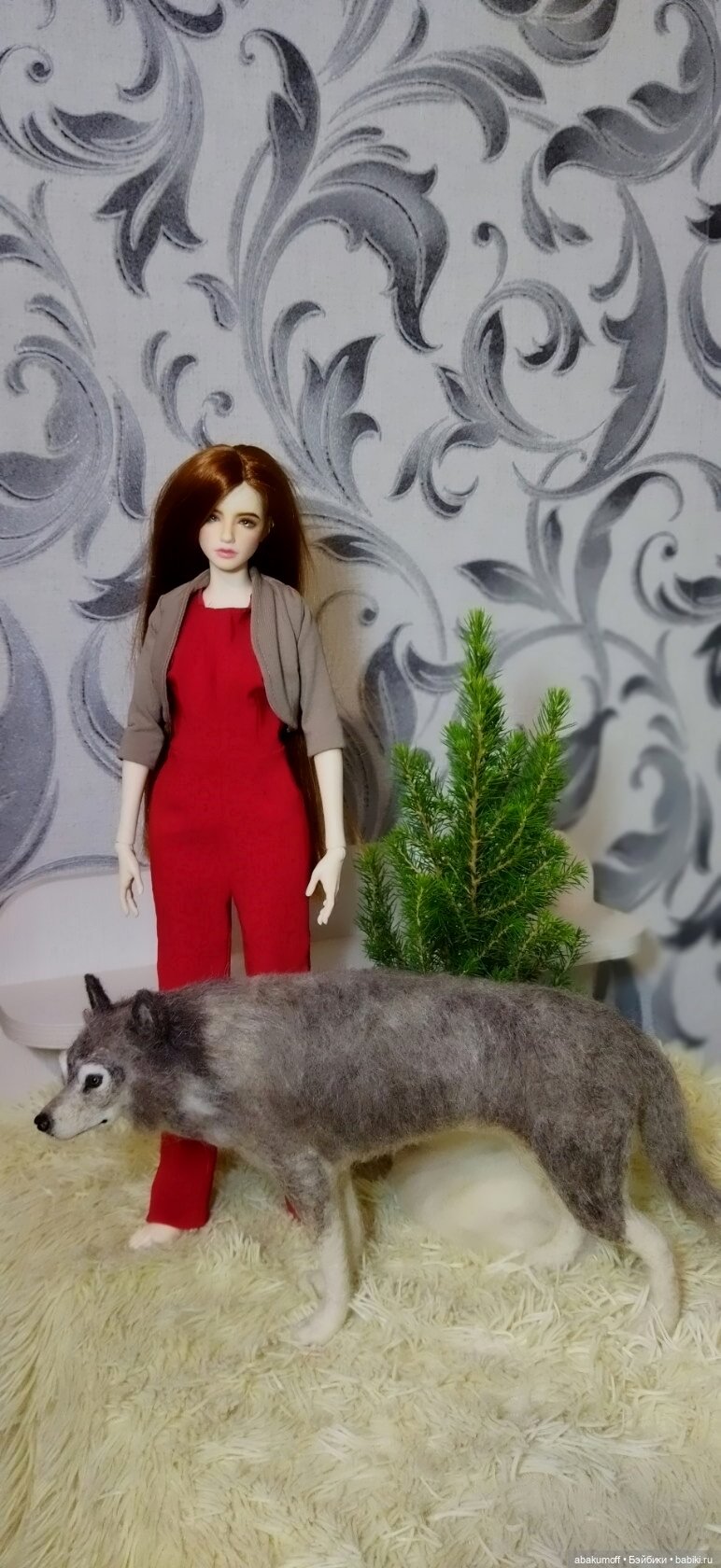 Волчица Тайга — Валяные игрушки из шерсти: сухое валяние (фото 10)