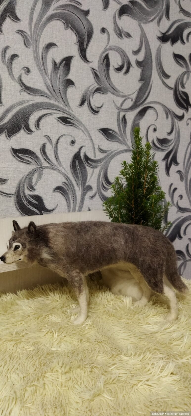 Волчица Тайга — Валяные игрушки из шерсти: сухое валяние (фото 7)