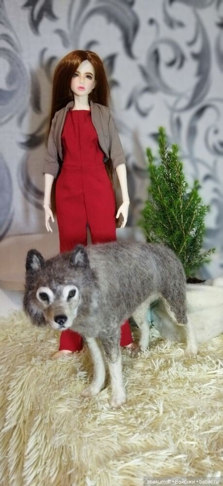 Волчица Тайга — Валяные игрушки из шерсти: сухое валяние (фото 3)