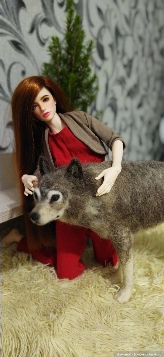 Волчица Тайга — Валяные игрушки из шерсти: сухое валяние (фото 5)