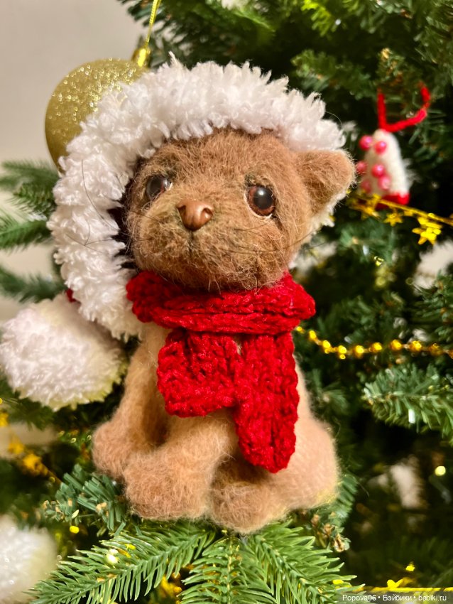 Новогодний котенок😊 — Вязаные игрушки и амигуруми: крючком (фото 4)