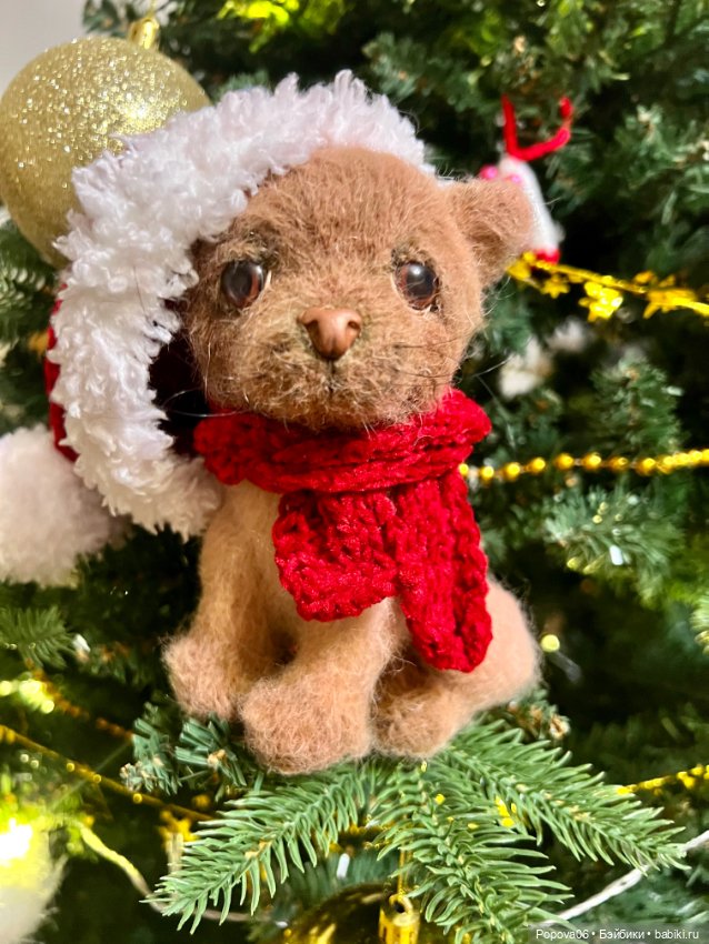 Новогодний котенок😊 — Вязаные игрушки и амигуруми: крючком (фото 10)