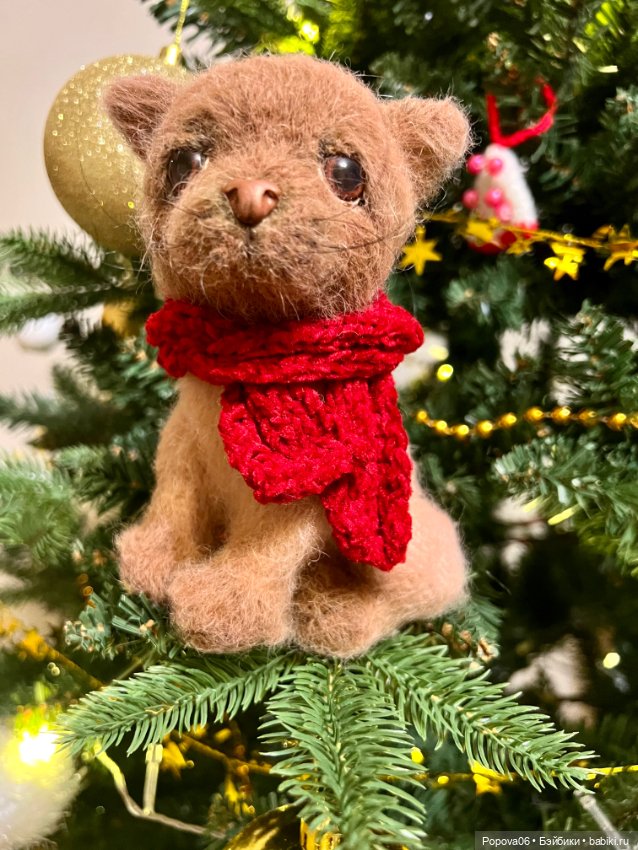 Новогодний котенок😊 — Вязаные игрушки и амигуруми: крючком