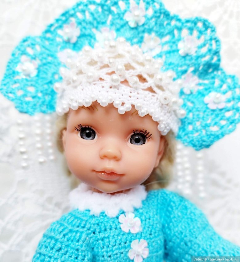 Костюмчик "СНЕГУРОЧКА" для мини паолочки ростом 21-23 см