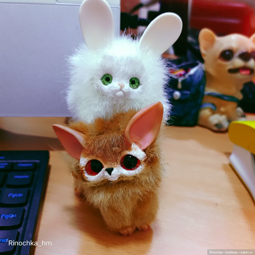 Новогодние зверюшки — Игрушки в смешанной технике (мех и глина): Арт (фото 4)